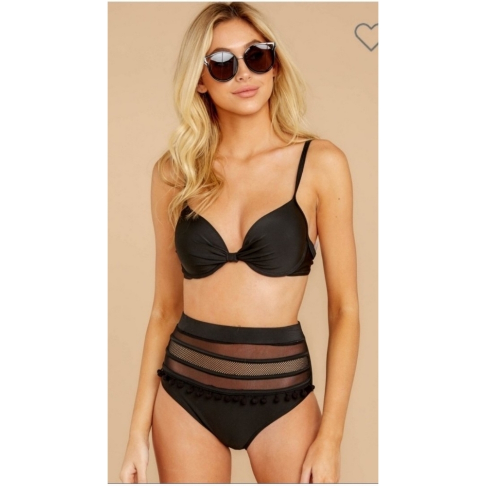 🆕️ NWT Red Dress Boutique Keep Confident Black Bikini